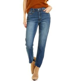 Joe's High Rise Straight Ankle Paula Jeans with Frayed Raw Edge 32